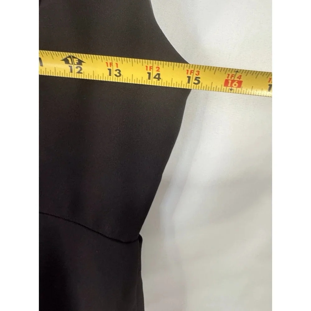 FEHAUTE‎ Black Sleeveless Midi Dress Size 2 NWT Ruffle Hem Cocktail Party